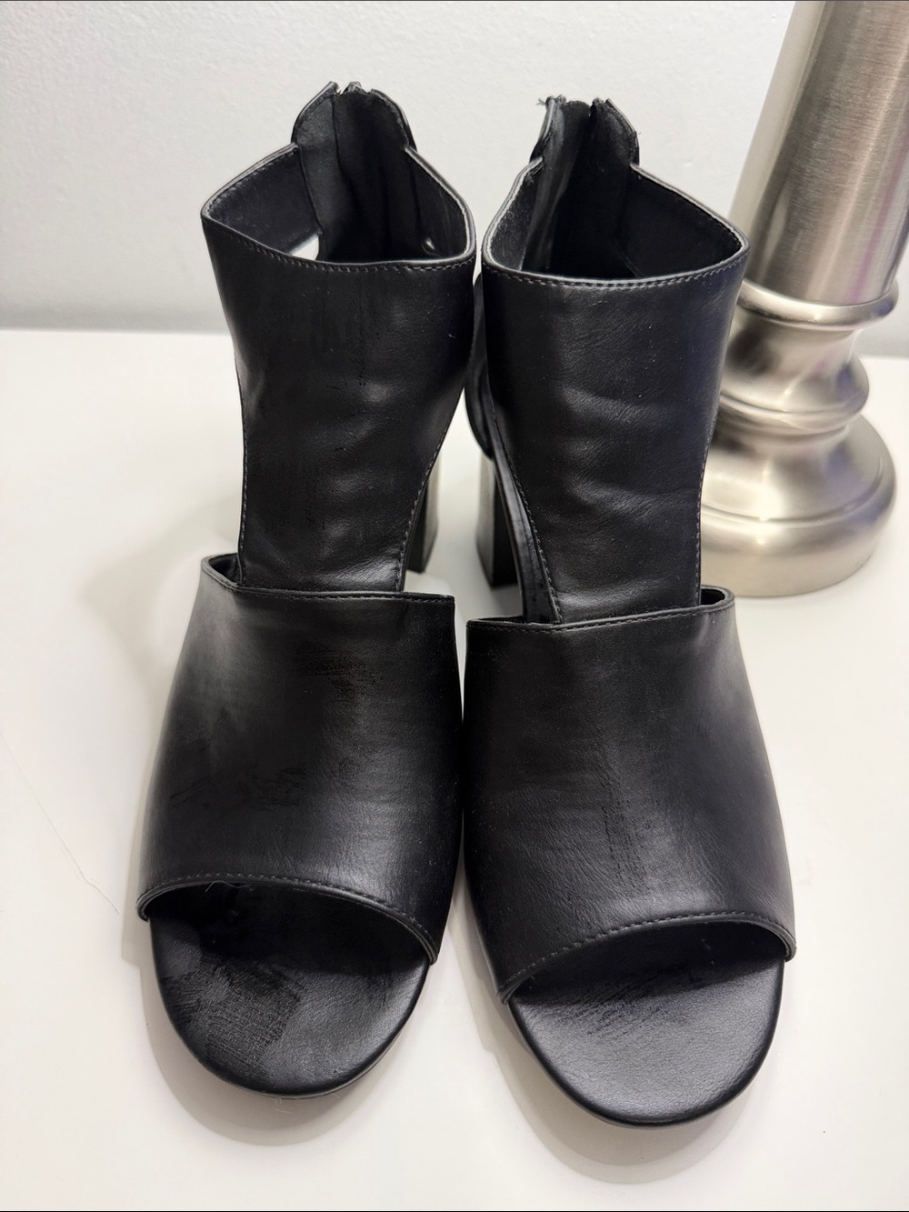 Serra Women’s Black Open-Toe Ankle Boots SZ 10